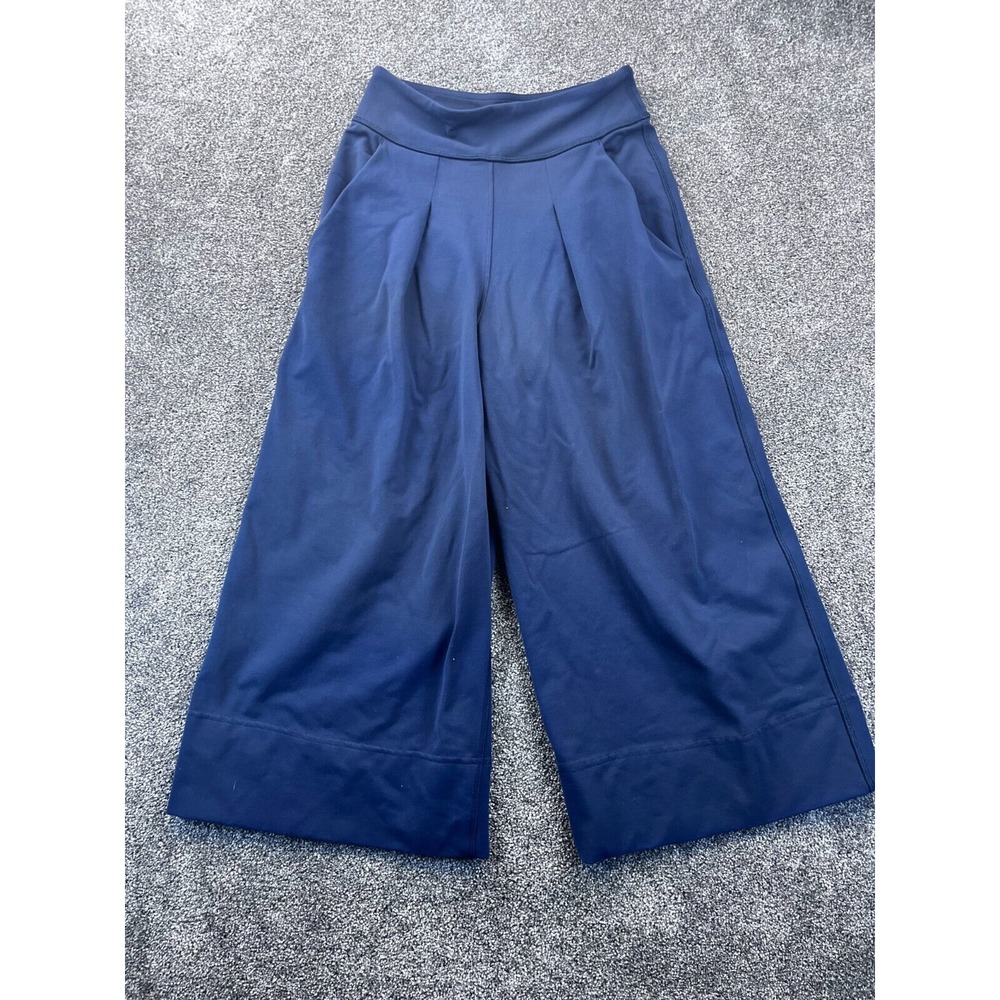 Lululemon Pants Lounge Womens High Waist Side Pockets Wide Leg Cropped‎ Blue